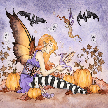 Magick In The Pumpkin Patch fairy - Amy Brown 100 Jigsaw Puzzle 3D Modell