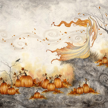 Whispers In The Pumpkin Patch fairy - Amy Brown 100 Jigsaw Puzzle 3D Modell