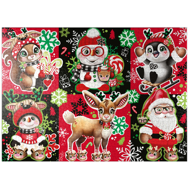 puzzleplate Christmas Cuties Animals Collage - Sheena Pike 1000 Jigsaw Puzzle