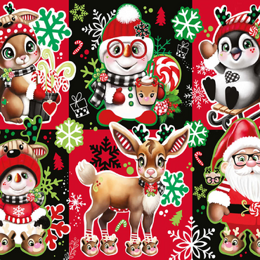 Christmas Cuties Animals Collage - Sheena Pike 100 Jigsaw Puzzle 3D Modell