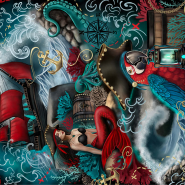 Pirate Cove Parrot and Mermaid - Sheena Pike 100 Jigsaw Puzzle 3D Modell