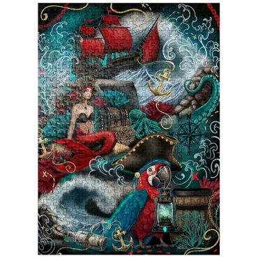 puzzleplate Pirate Cove Parrot and Mermaid - Sheena Pike 500 Jigsaw Puzzle