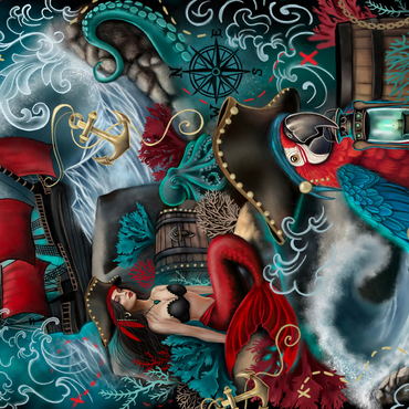 Pirate Cove Parrot and Mermaid - Sheena Pike 500 Jigsaw Puzzle 3D Modell