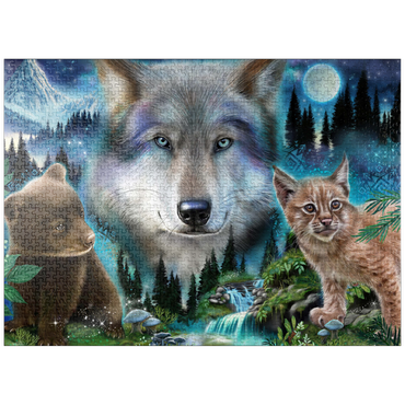 puzzleplate Magic Wolf and Friends Lynx and Bear - Sheena Pike 1000 Jigsaw Puzzle