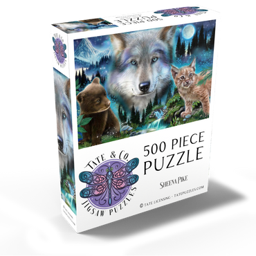 Magic Wolf and Friends Lynx and Bear - Sheena Pike 500 Jigsaw Puzzle box view2