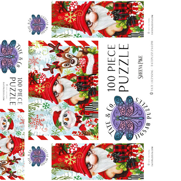 Christmas Gnome and Friends - Sheena Pike 100 Jigsaw Puzzle box 3D Modell