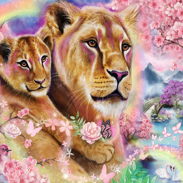 Spring Breeze Lions - Sheena Pike 100 Jigsaw Puzzle 3D Modell