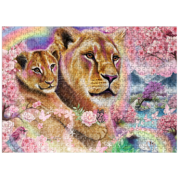 puzzleplate Spring Breeze Lions - Sheena Pike 500 Jigsaw Puzzle