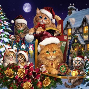 Christmas Cats - Brigid Ashwood 100 Jigsaw Puzzle 3D Modell