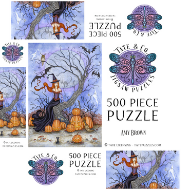 The Halloween Tree witch - Amy Brown 500 Jigsaw Puzzle box 3D Modell