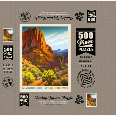 Guadalupe Mountains National Park: Armadillo Crossing 500 Jigsaw Puzzle box 3D Modell