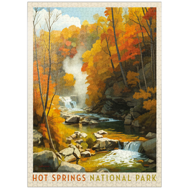 puzzleplate Hot Springs National Park: Autumn Steam 1000 Jigsaw Puzzle