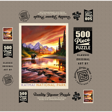 Katmai National Park: Evening Glow 500 Jigsaw Puzzle box 3D Modell