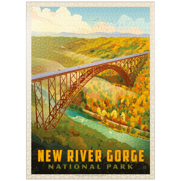 puzzleplate New River Gorge: Bird's Eye View 1000 Jigsaw Puzzle