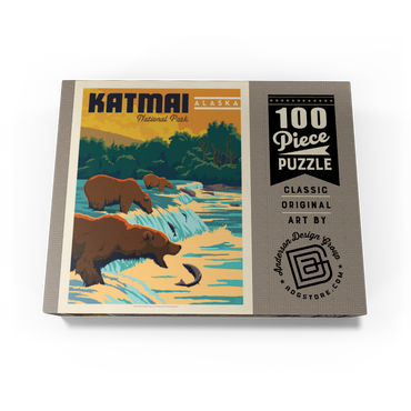 Katmai National Park: Alaska Bears Fishing at Brooks Falls 100 Jigsaw Puzzle box view3