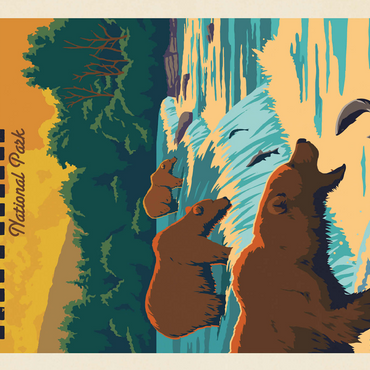 Katmai National Park: Alaska Bears Fishing at Brooks Falls 500 Jigsaw Puzzle 3D Modell