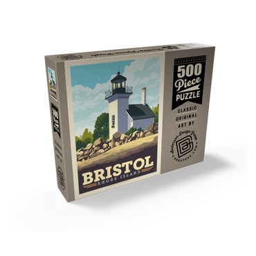 Bristol, Rhode Island: Bristol Ferry Lighthouse 500 Jigsaw Puzzle box view2