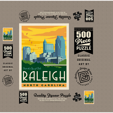 Raleigh, North Carolina 500 Jigsaw Puzzle box 3D Modell