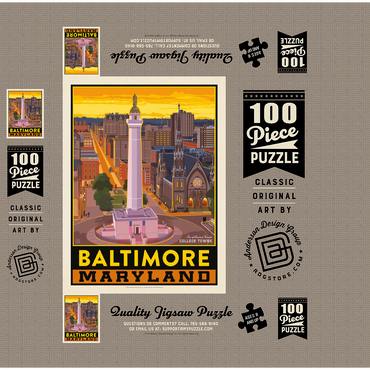 American College Towns: Baltimore, MD 100 Jigsaw Puzzle box 3D Modell