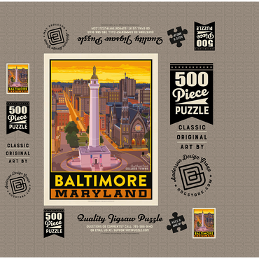 American College Towns: Baltimore, MD 500 Jigsaw Puzzle box 3D Modell