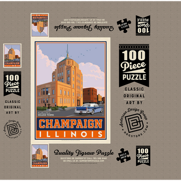 American College Towns: Champaign, IL 100 Jigsaw Puzzle box 3D Modell
