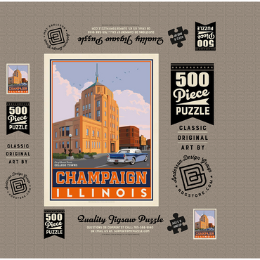 American College Towns: Champaign, IL 500 Jigsaw Puzzle box 3D Modell