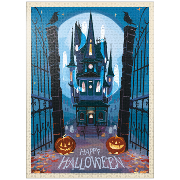 puzzleplate A Happy Halloween: Vintage Poster Puzzle 1000 Jigsaw Puzzle