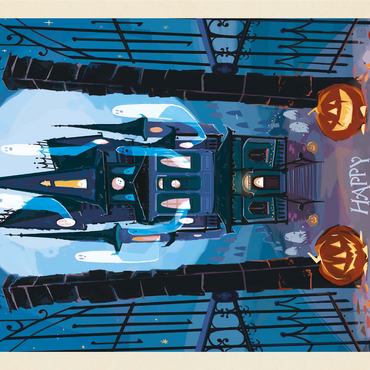 A Happy Halloween: Vintage Poster Puzzle 1000 Jigsaw Puzzle 3D Modell