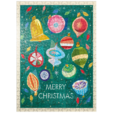 puzzleplate Merry Christmas Retro Holiday Ornaments and Lights 500 Jigsaw Puzzle
