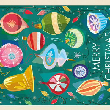 Merry Christmas Retro Holiday Ornaments and Lights 500 Jigsaw Puzzle 3D Modell