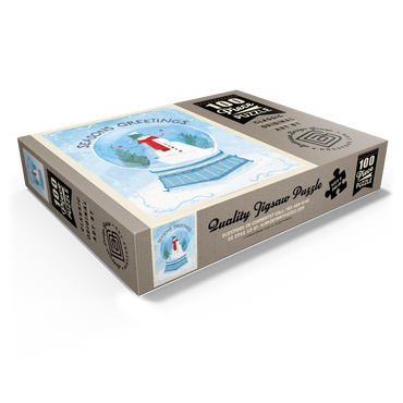 Season's Greetings Snowman in Winter Snow Globe 100 Jigsaw Puzzle box view1