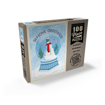Season's Greetings Snowman in Winter Snow Globe 100 Jigsaw Puzzle box view2