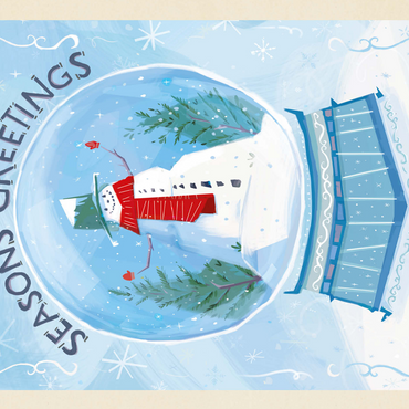 Season's Greetings Snowman in Winter Snow Globe 500 Jigsaw Puzzle 3D Modell