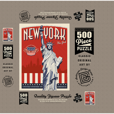 250th Anniversary USA: Lady Liberty 500 Jigsaw Puzzle box 3D Modell