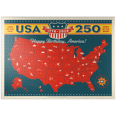 puzzleplate 250th Anniversary USA: Commemorative Map 1000 Jigsaw Puzzle