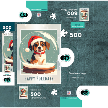Christmas Puppy 500 Jigsaw Puzzle box 3D Modell