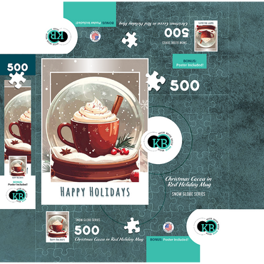 Christmas Cocoa in Red Holiday Mug 500 Jigsaw Puzzle box 3D Modell