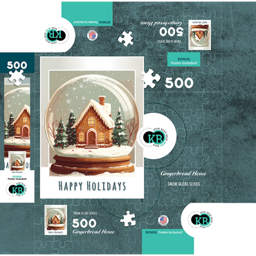 Gingerbread House 500 Jigsaw Puzzle box 3D Modell