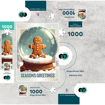 Gingerbread Man 1000 Jigsaw Puzzle box 3D Modell