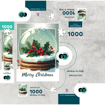 Mistletoe & Holly 1000 Jigsaw Puzzle box 3D Modell