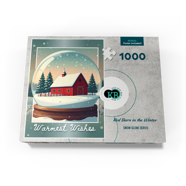 Red Barn in the Winter 1000 Jigsaw Puzzle box view3