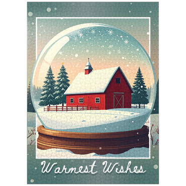 puzzleplate Red Barn in the Winter 1000 Jigsaw Puzzle