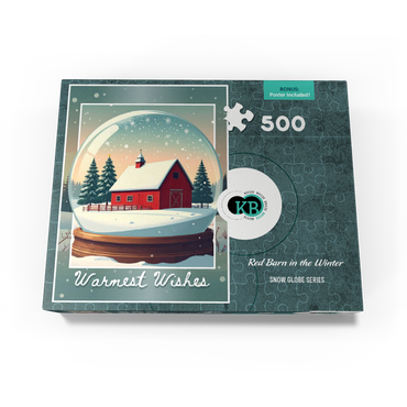 Red Barn in the Winter 500 Jigsaw Puzzle box view3