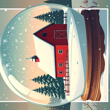 Red Barn in the Winter 500 Jigsaw Puzzle 3D Modell