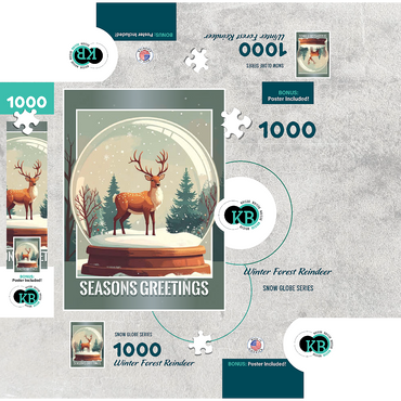 Winter Forest Reindeer 1000 Jigsaw Puzzle box 3D Modell