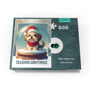 Fluffy Holiday Pup 500 Jigsaw Puzzle box view3