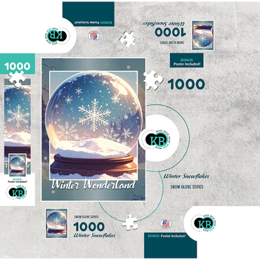 Winter Snowflakes 1000 Jigsaw Puzzle box 3D Modell