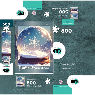 Winter Snowflakes 500 Jigsaw Puzzle box 3D Modell