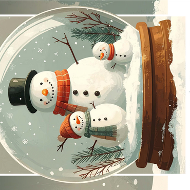 Snowman Family 1000 Jigsaw Puzzle 3D Modell