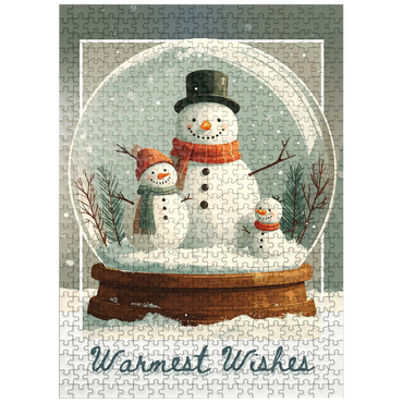 puzzleplate Snowman Family 500 Jigsaw Puzzle